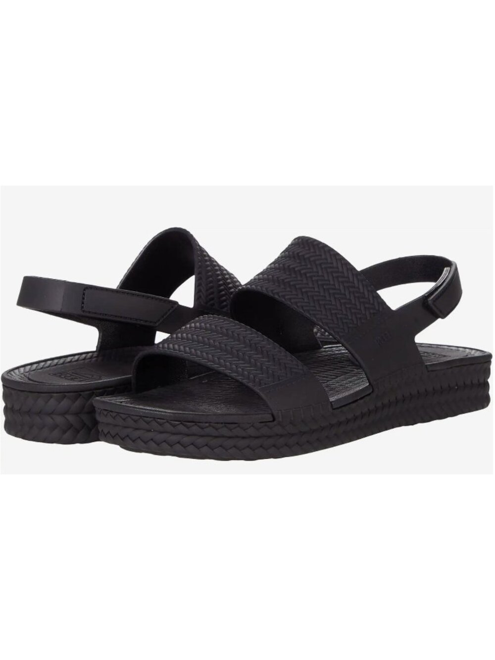 Reef Water Vista Women's Black Platform Sandals Size 10 Shoes Backstrap PVC Free